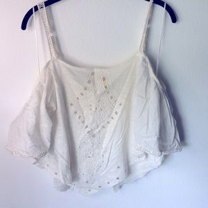 Free People Embroidered Off Shoulder Top